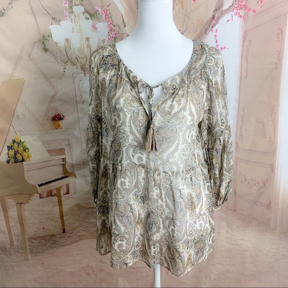 Joie Women’s Haiku Blouse in Bullion sheer - Picture 2 of 11